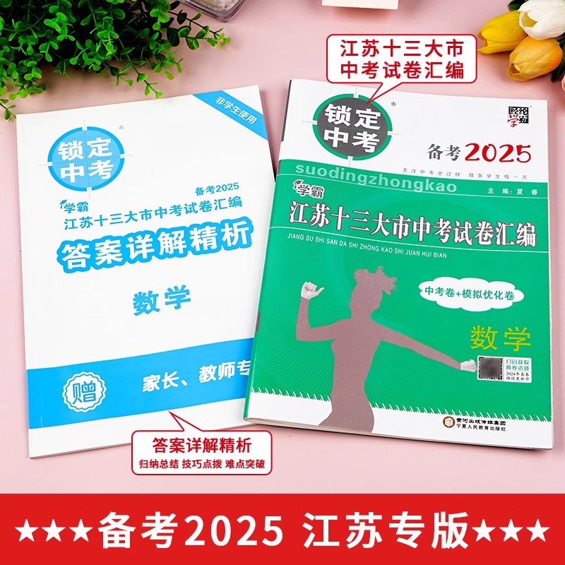 [语数英物化5本]备考2025中考真题+模拟卷 初中通用 [正版]备考2025江苏省十三大市中考试卷汇编锁定中考2024高清大图