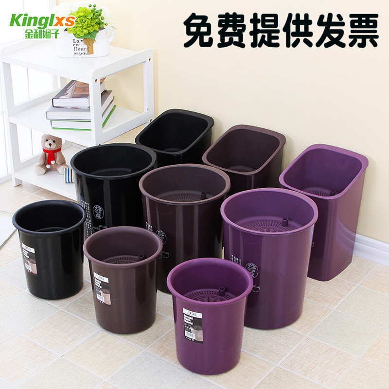 茶渣桶排水桶加厚茶桶家用茶具配件茶叶渣过滤垃圾桶 黑色(大号圆)高清大图