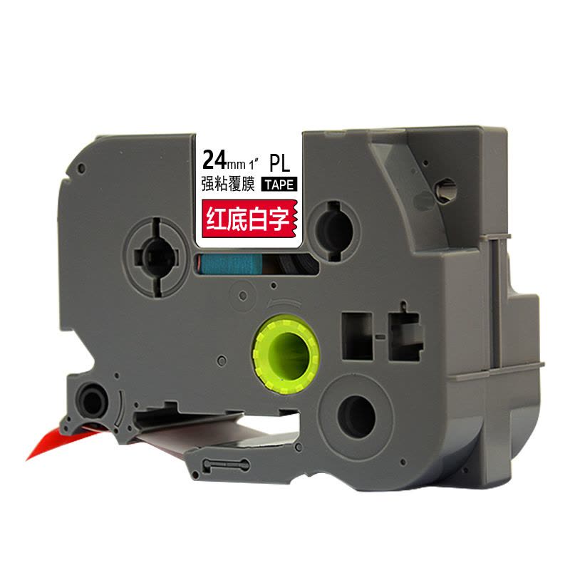 艾洁PL-455兄弟标签机色带24mm红底白字(个)图片