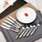 创意刀叉勺西餐套装不锈钢餐具三件套牛排刀子西餐刀叉勺子牛扒刀 粉牛[1刀 + 1叉] 敬平