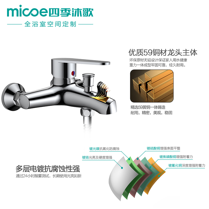 四季沐歌(MICOE)卫浴花洒喷头手持莲蓬头淋浴头增压淋浴花洒花洒套装家用简易淋浴器