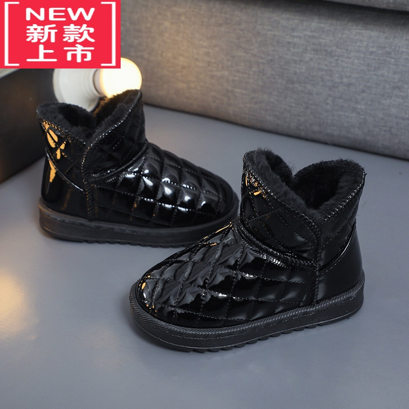 可莉允儿童雪地靴2022冬季新款加绒加厚棉靴保暖棉鞋男女童软底防滑短靴