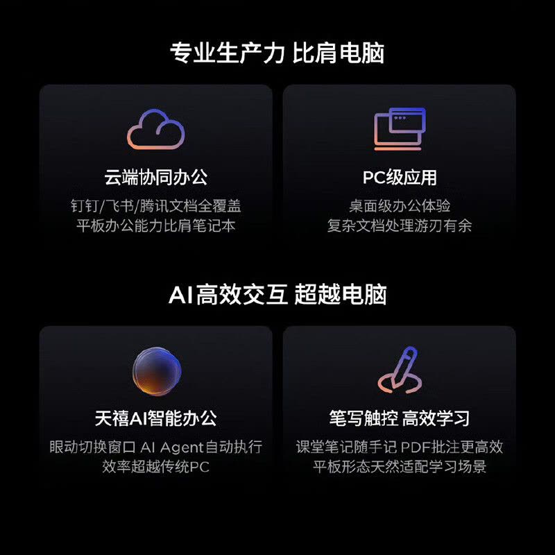 联想拯救者 Y900 13英寸AI平板电脑 16GB+512GB 高通骁龙8至尊版旗舰芯 4K原彩大屏 144Hz高刷 12700mAh大电池长续航 Wi-Fi 碳晶黑图片