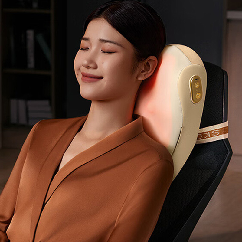 SKG腰部按摩器腰靠垫肩颈背部推揉红光热敷护腰T5系列2代高清大图