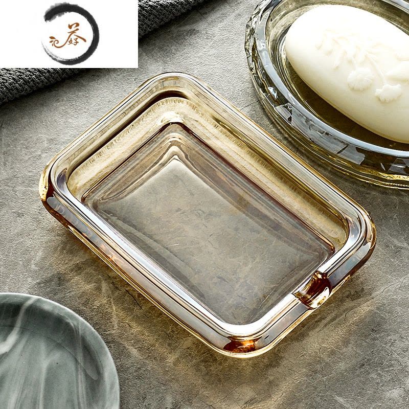 HAOYANGDAO创意大号肥皂香皂盒现代简约皂碟盘子透明蓝色手工皂托 条纹透明图片