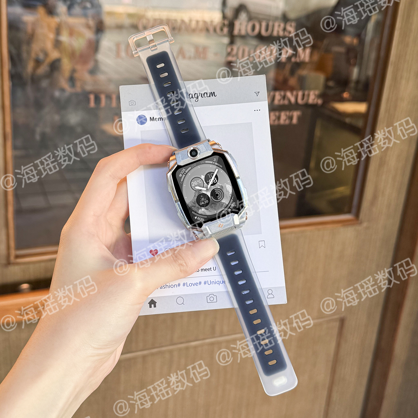 双层适用于小天才电话手表表带Z11/Z1/Z9液态硅胶z8a/z7s/z6pro/d3儿童保护套腕带配件秋冬款3139a 黑 无