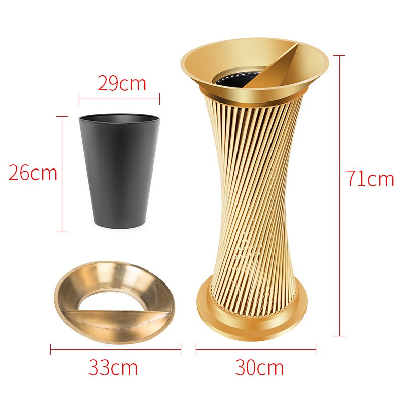 创世人 酒店垃圾桶烟灰缸不锈钢大堂立式室外带内桶走廊带烟灰缸商场果皮桶箱垃圾桶高清大图