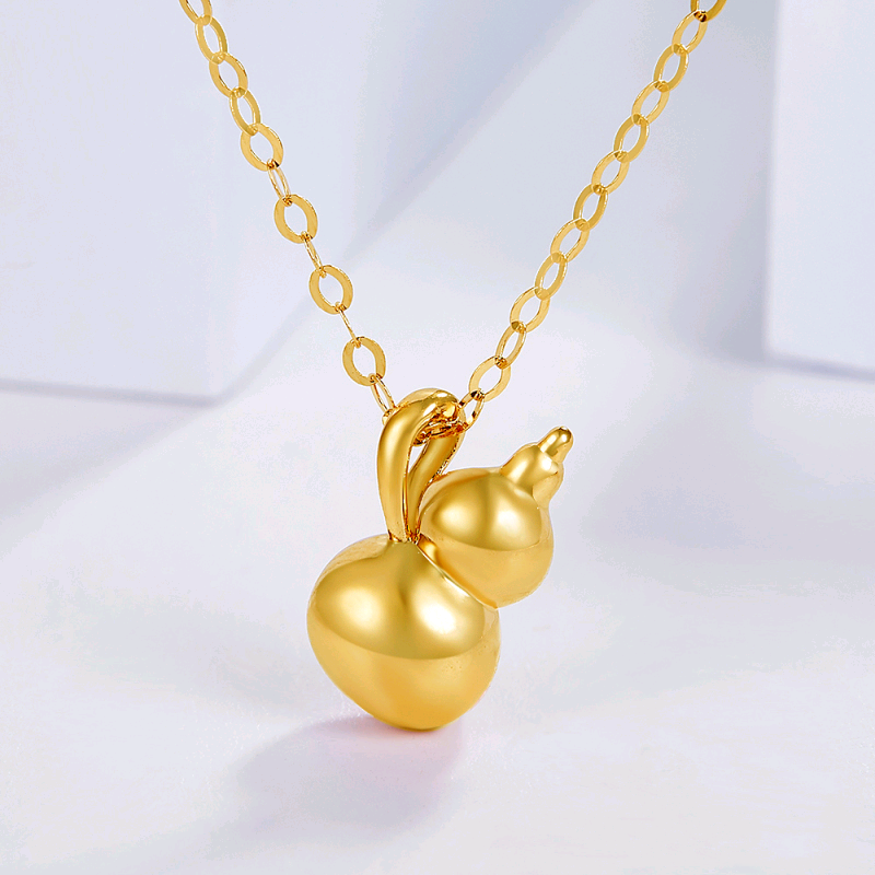 阿玛莎5d硬18k玫瑰金葫芦吊坠