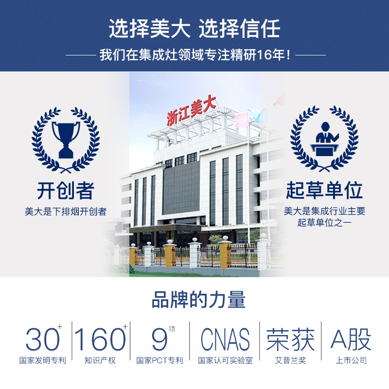 美大(MEIDA)JJZT-2201A 智尊双灶集成灶美大一体灶家用油烟机燃气灶具套装 (天然气)