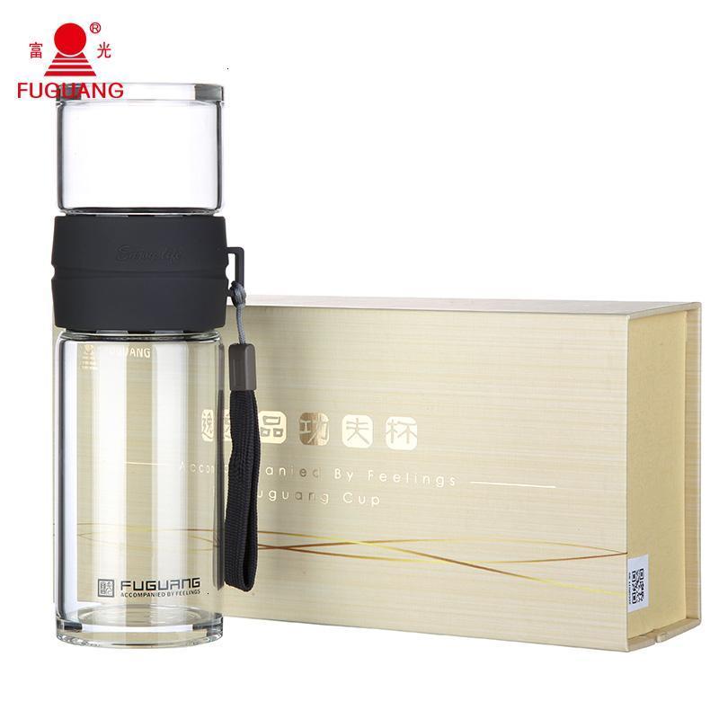 逸品功夫泡茶玻璃杯便携单层水晶底男女杯子加厚水杯 创意