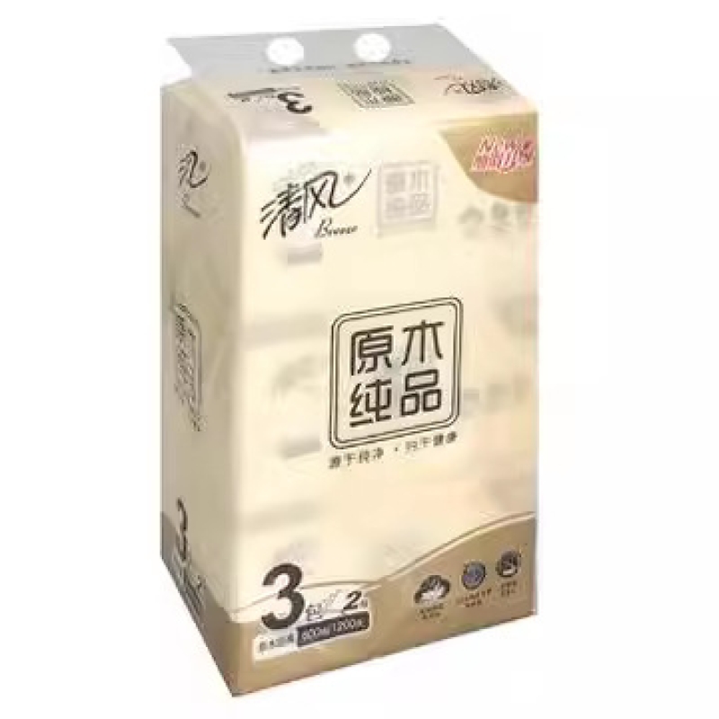清风抽纸原木纯品抽纸2层200抽3包/提抽取面巾纸大包实用高清大图