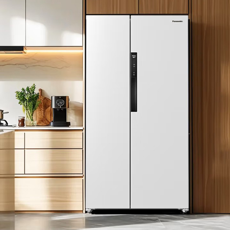 松下[大白鲸]薄平嵌505L大容量冰箱 对开门风冷无霜家用电冰箱 一级能效自由制冰 NR-JB51GXA-W 月光白