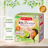 花王Kao 蒸汽眼罩 12片装 洋甘菊香型 日本进口 贴片式 眼罩 舒缓眼睛疲劳 通用