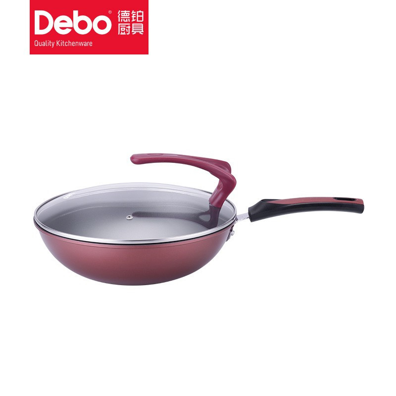 Debo 德铂马蒂诺铁质炒锅炒菜锅30cm DEP-598 带盖