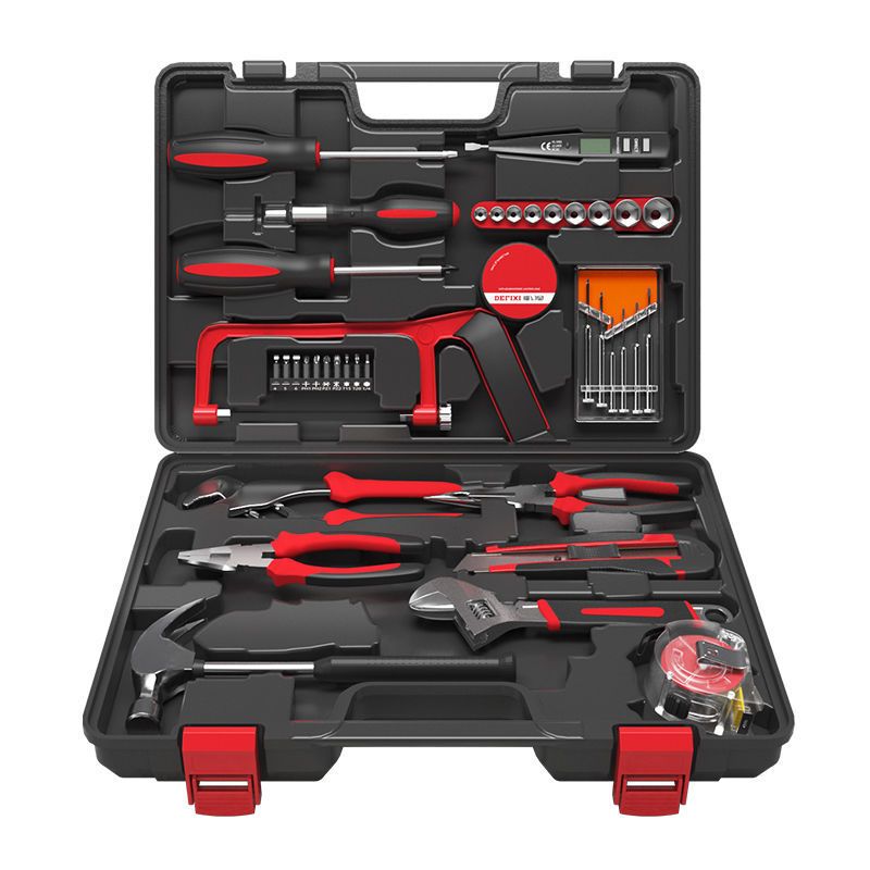 德力西五金工具套装家用多功能维修工具箱电工木工装修组合套装手动