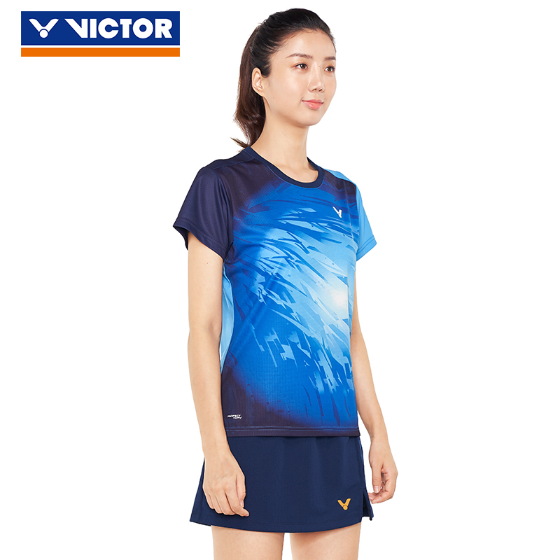 威克多VICTOR T-91002TD羽毛球服 女款马来西亚大赛系列针织短袖T恤