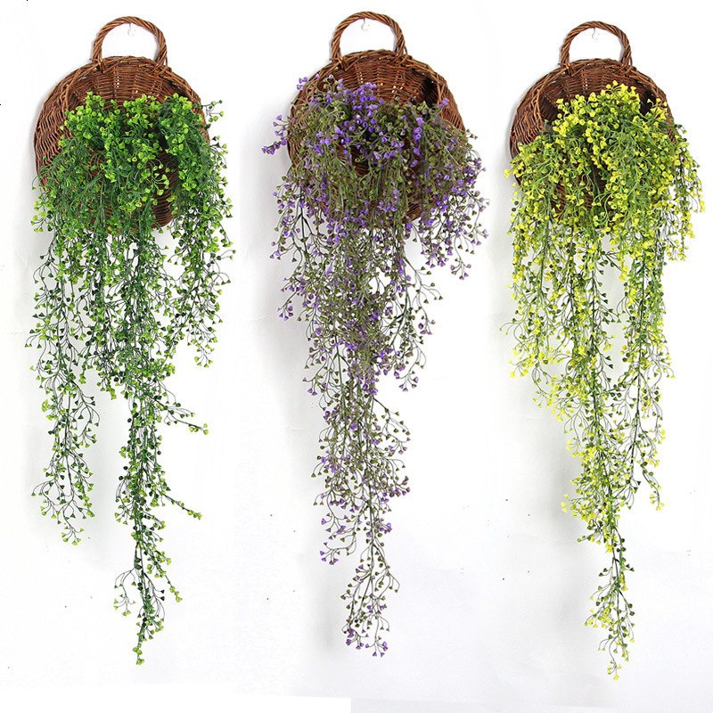 立体绿萝藤条仿真植物假花客厅壁饰仿真花酒吧个性墙上装饰花现货