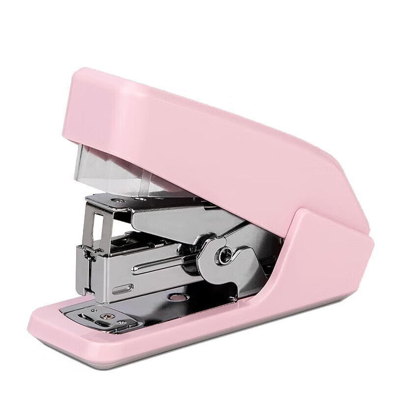 得力0460订书机(浅红)(一订书机一PET盒)