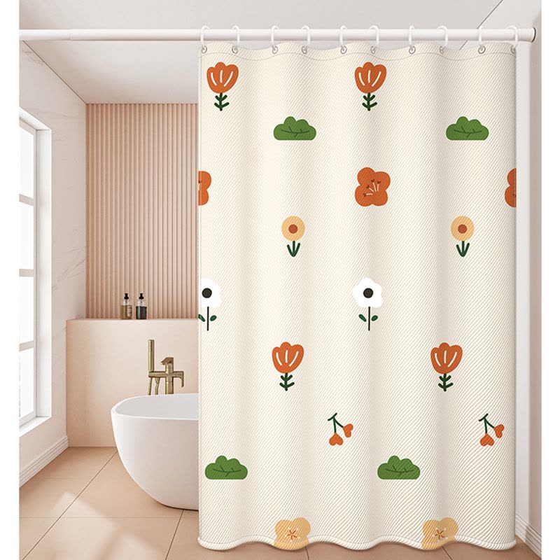 [补贴10%]浴室浴帘隔断卫生间免打孔套装淋浴防霉帘子洗澡间防水布门帘窗帘图片