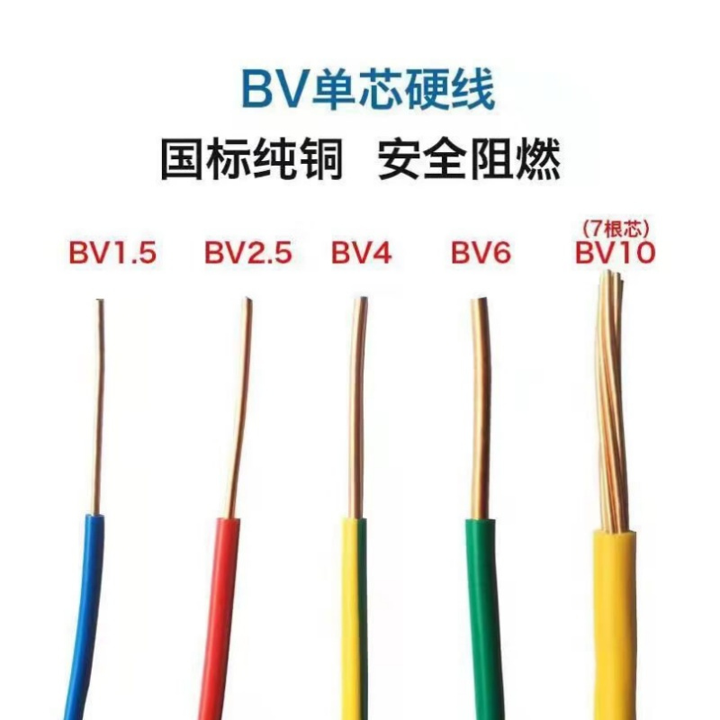 津达线缆 国标塑铜线黄色BV2.5mm高清大图