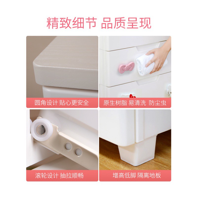 儿童抽屉式收纳柜子塑料宝宝衣柜衣服整理储物五斗橱爱丽丝收纳柜 三维工匠高清大图