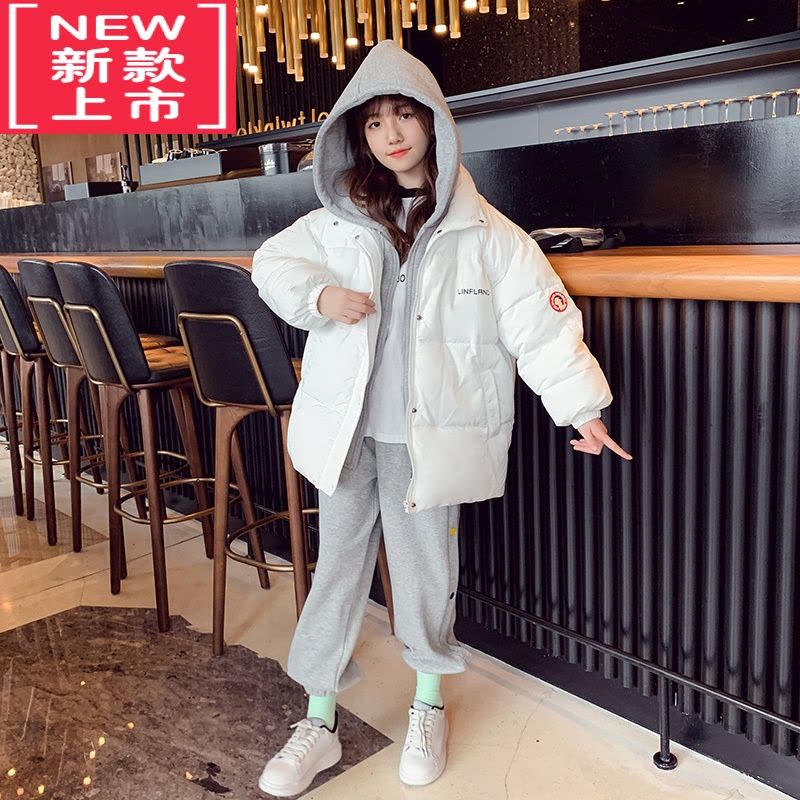 可莉允女童羽绒服2022新款洋气儿童假两件棉服冬装女孩加厚连帽棉衣外套图片