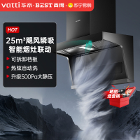 华帝百得(BEST)油烟机家用顶侧双吸抽油烟机E646 25立方大吸力自动清洗挥手智控 烟灶联动