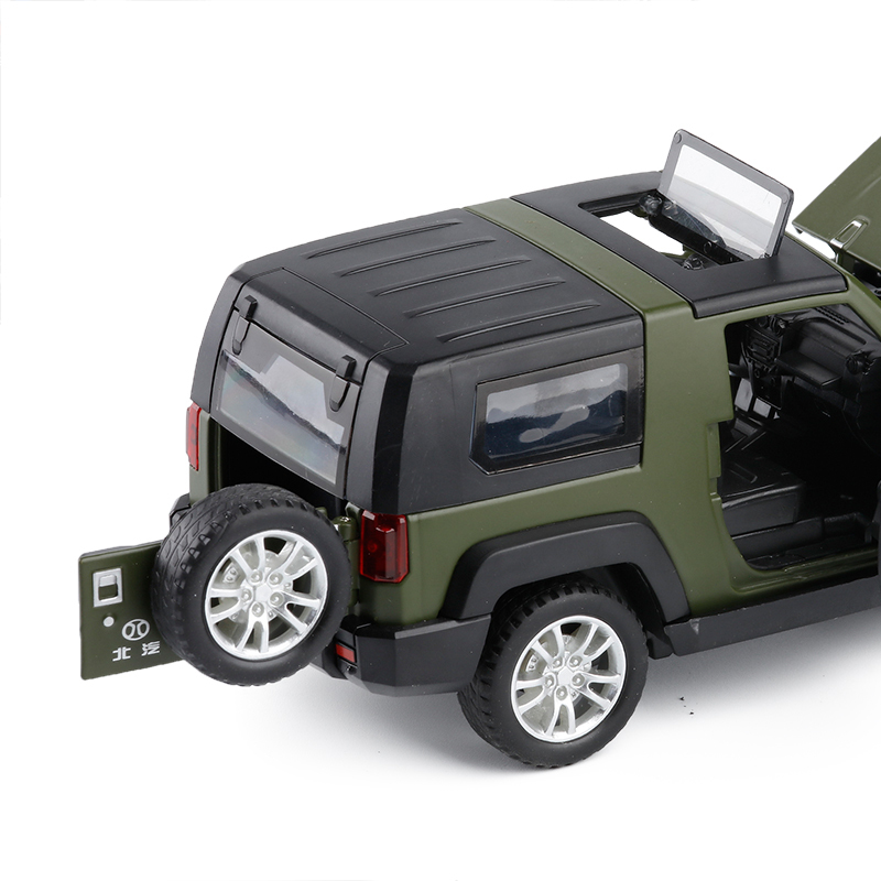 132仿真北汽bj40吉普车合金车模儿童玩具车越野车回力小汽车模型红色