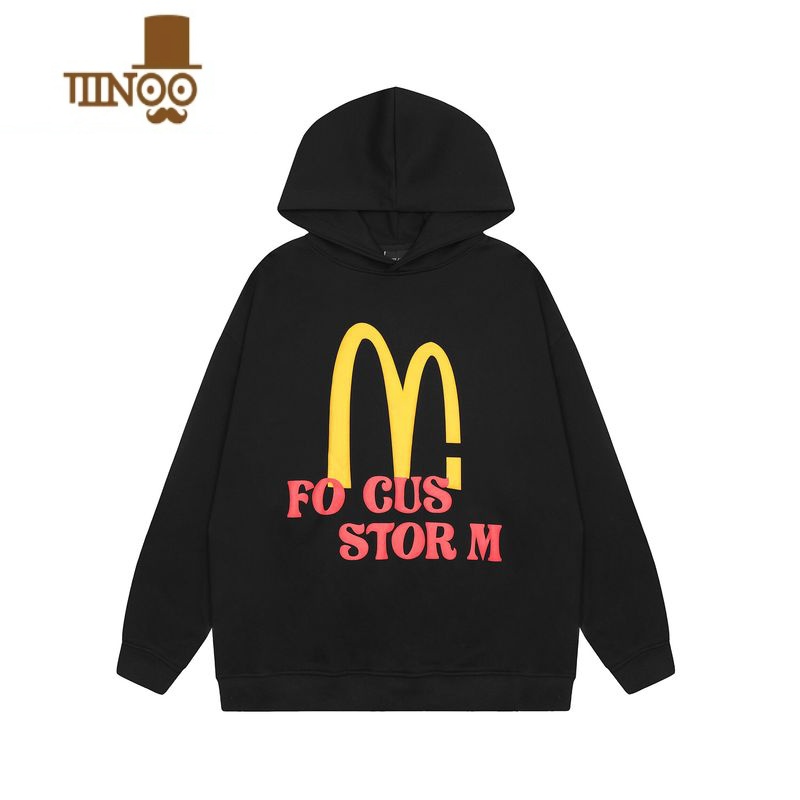 YANXU126KID 美式复古字母印花连帽卫衣男女秋季潮牌高街情侣宽松上衣高清大图