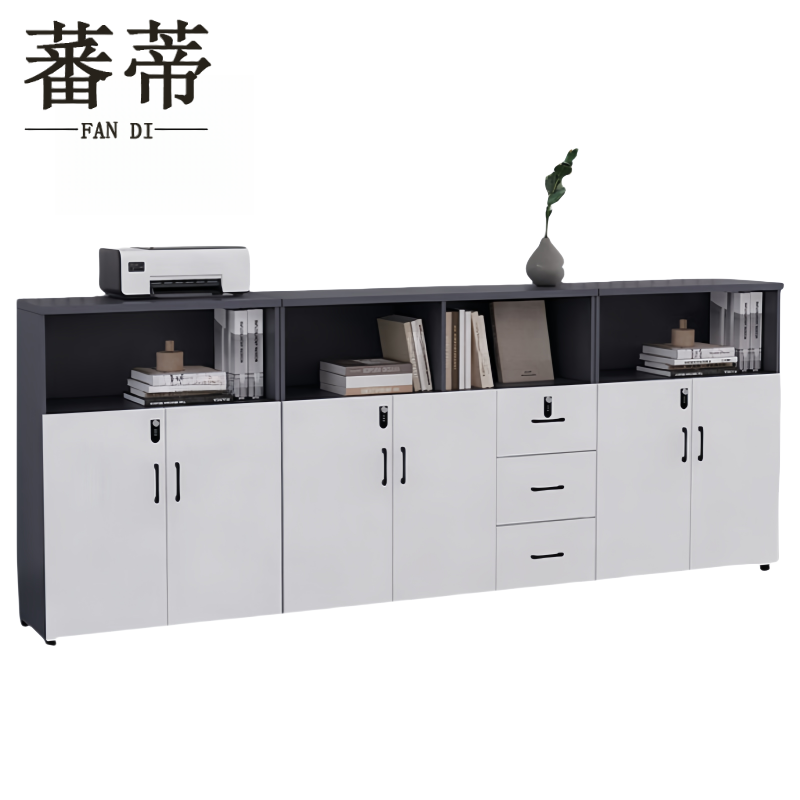 蕃蒂资料柜六门三抽台高清大图