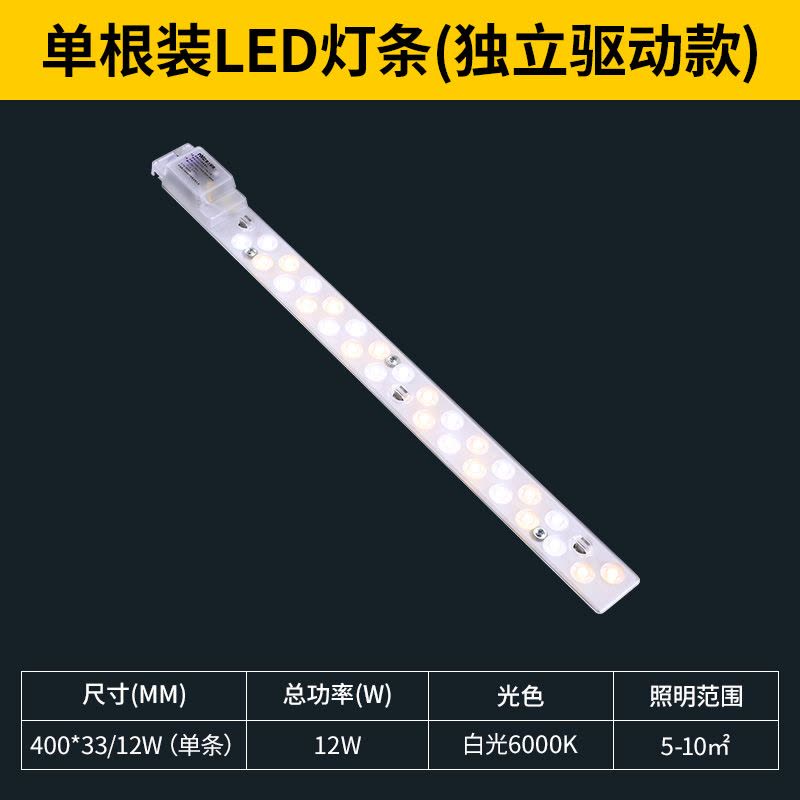 雷士照明(NVC)LED条形灯板磁铁吸附透镜灯条客厅卧室吸顶灯管光源改造灯条可替换灯板图片