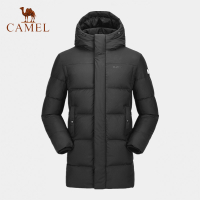 骆驼CAMEL户外中长款羽绒服情侣款冬季新款加厚保暖防风连帽羽绒外套男女