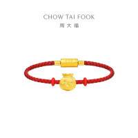 周大福蛇年生肖钱袋蛇足金吊坠女黄金转运珠男生日礼物 R35962