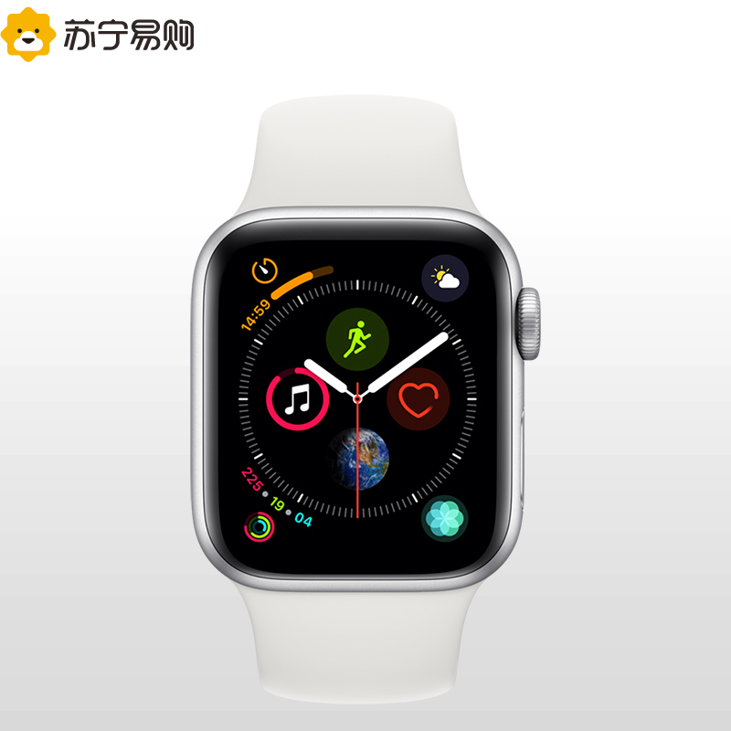 Apple Watch Series4 智能手表(GPS+ 蜂窝网络款 44毫米银色铝金属表壳 白色运动型表带)