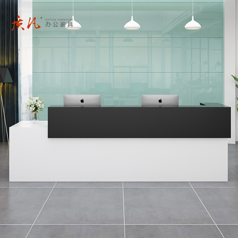 苏宁 质凡 办公家具公司前台服务迎宾接待台 3000x600x1000mm