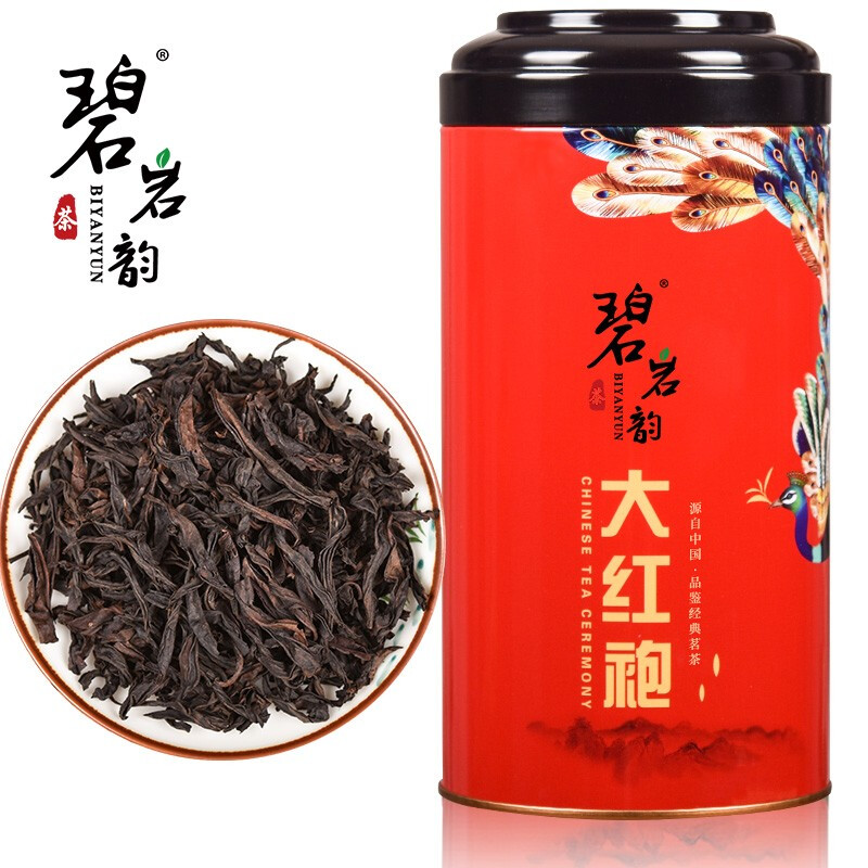 碧岩韵茶 茶叶 孔雀红罐大红袍200g KQHP200