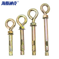 海斯迪克 gnjz-1399 羊眼圈膨胀螺栓 镀彩锌套管壁虎膨胀螺丝吊环拉爆 羊眼吊圈膨胀栓6*60mm（10个）