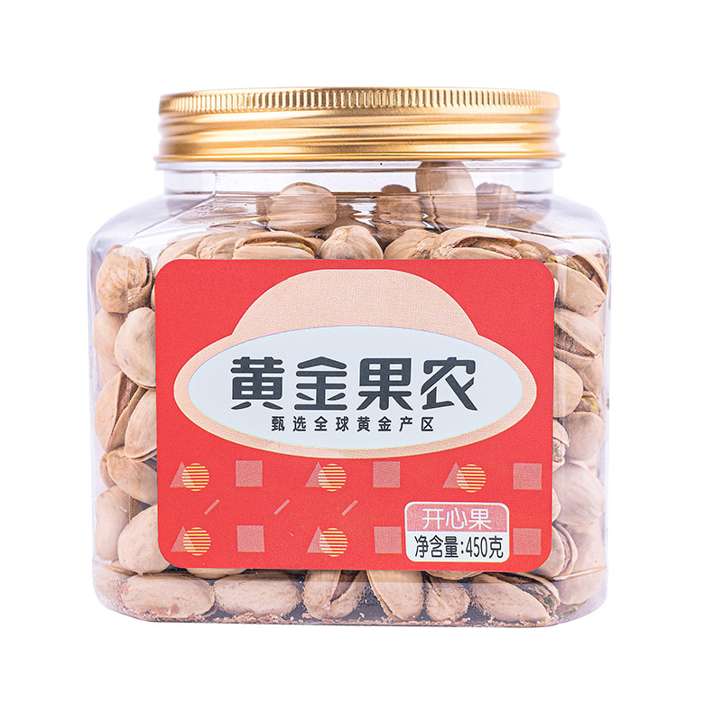 黄金果农开心果450g带壳原味开心果 450克 罐装 健康零食 大颗粒香脆美味高清大图