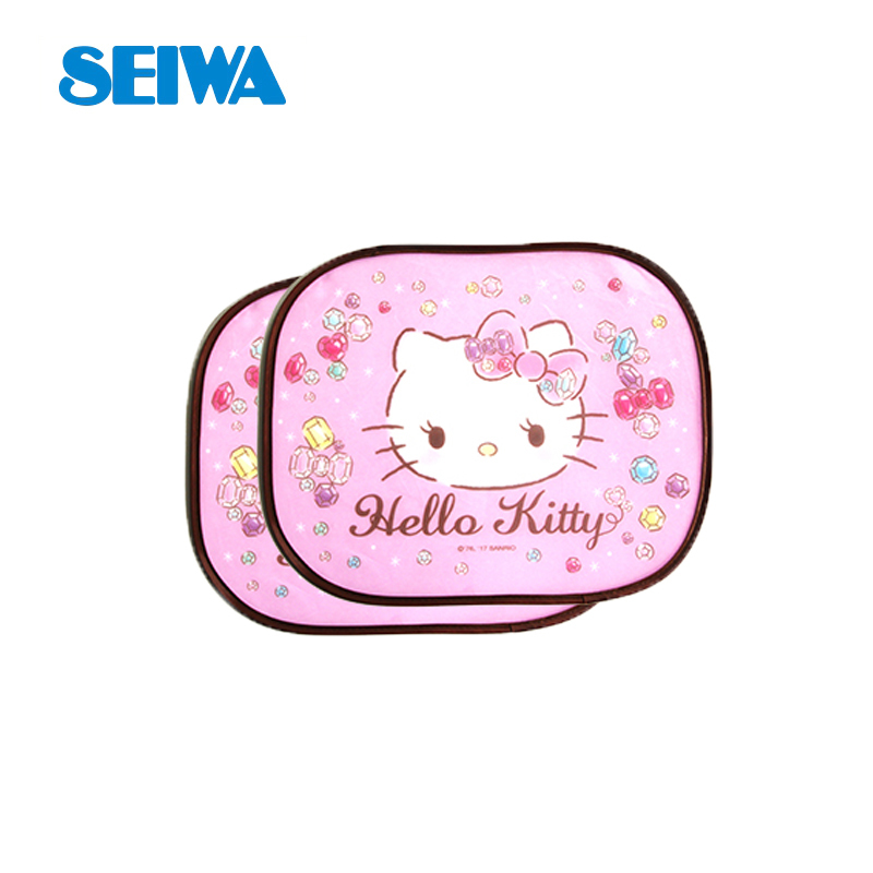 HelloKitty凯蒂猫防晒汽车吸盘网纱遮阳挡侧挡 车内车用太阳挡遮光板挡风玻璃罩 夏季防晒 汽车用品