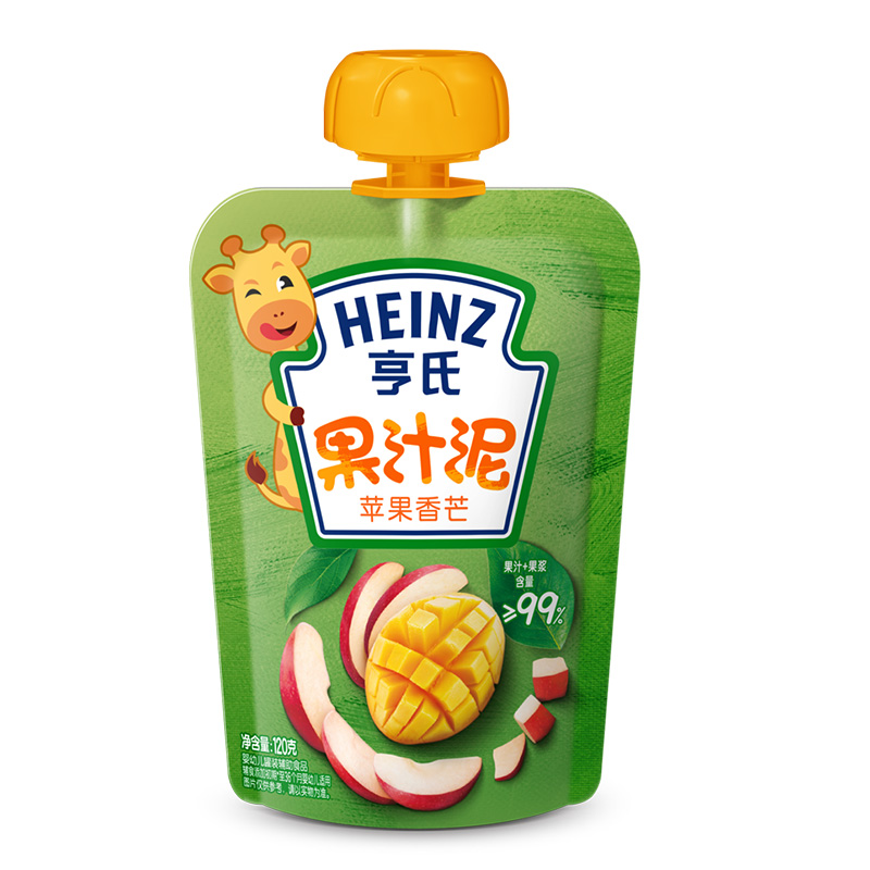 亨氏(Heinz)乐维滋果汁泥苹果香芒120g 亨氏果泥婴儿果泥吸吸乐 宝宝水果泥辅食宝宝营养零食果汁泥高清大图