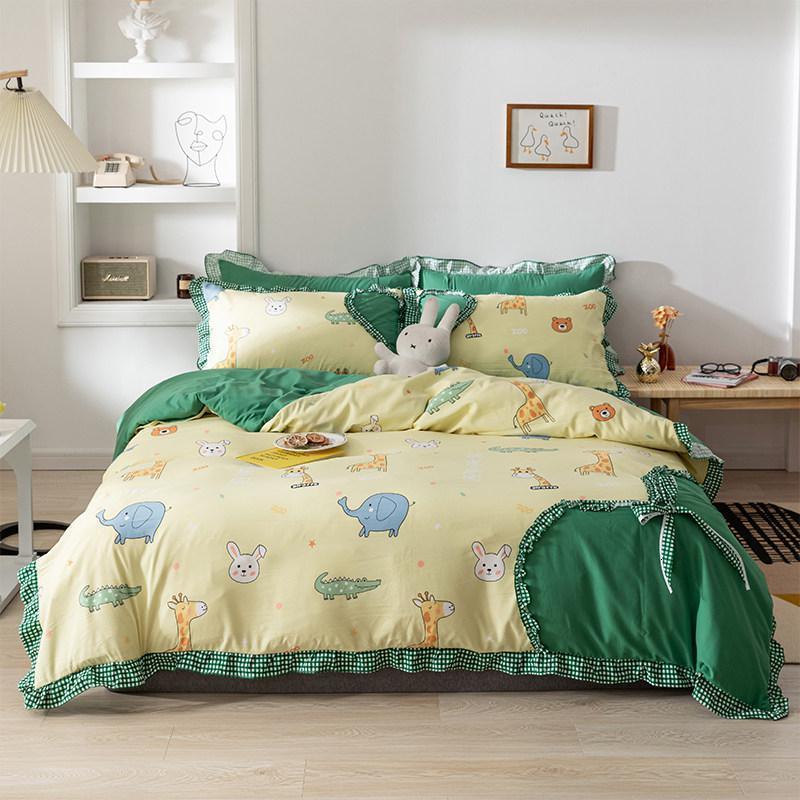 家柏饰(CORATED)公主风四件套床单被套三件套单双人床上套件少女心蝴蝶结床上用品