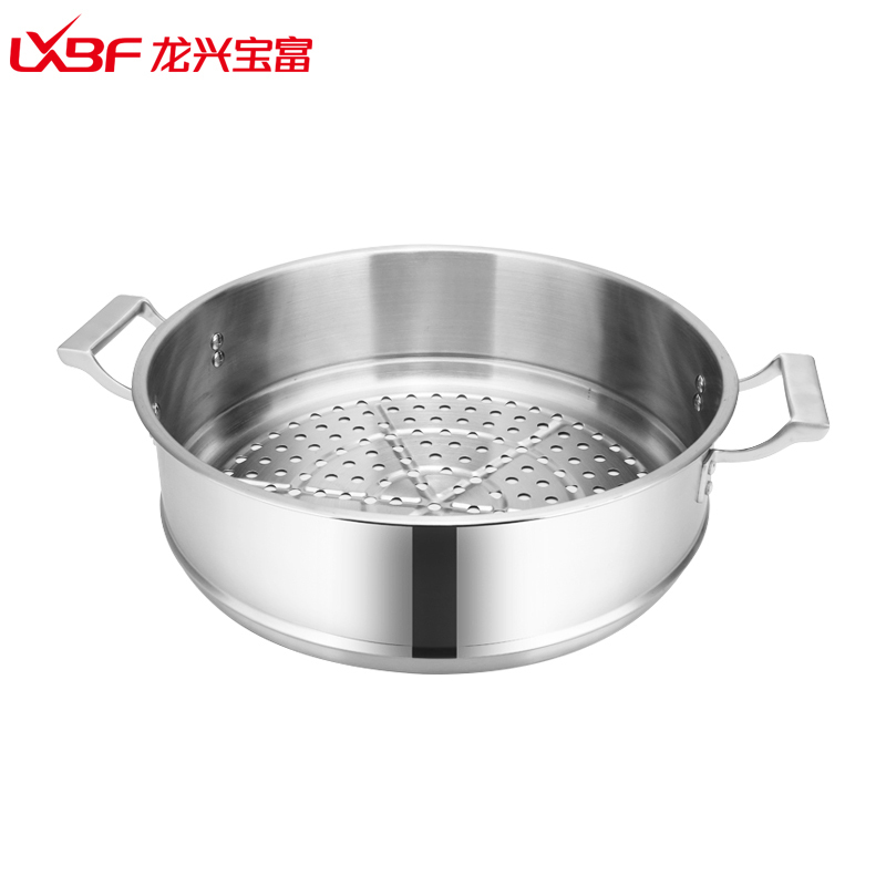 龙兴宝富(LXBF) 32cm双耳蒸格LXZ-32 304不锈钢材质 加厚多功能蒸格蒸屉蒸笼 结实耐用
