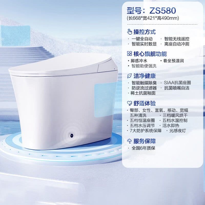 九牧(JOMOO)智能马桶ZS580-400坑距图片