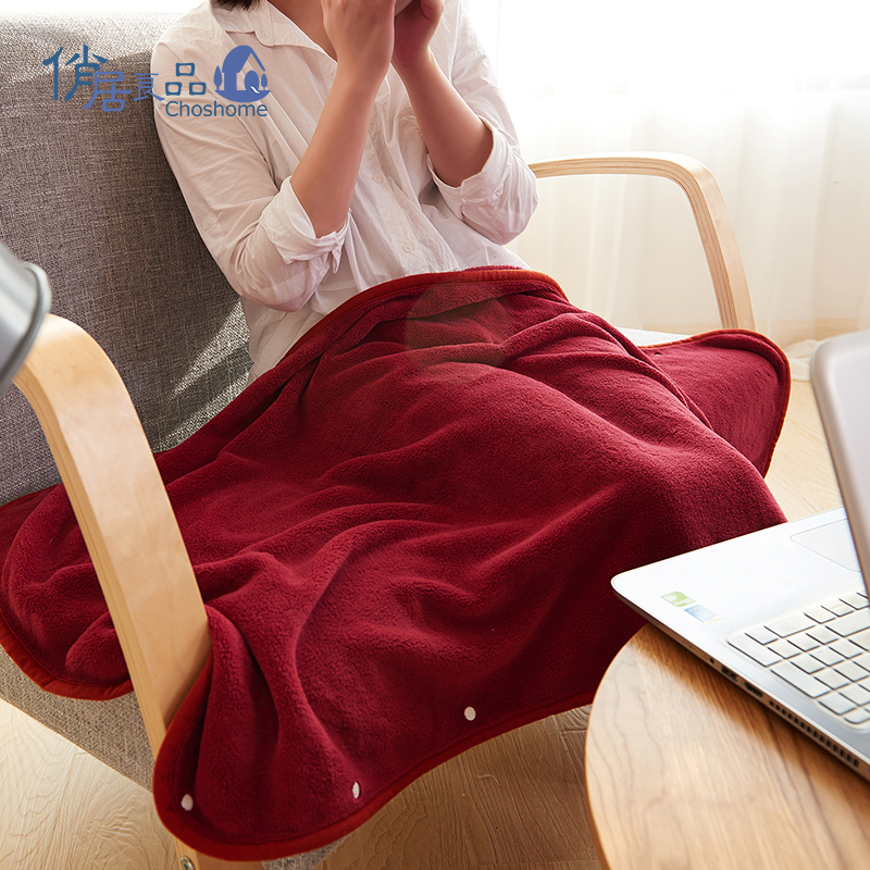 俏居(Choshome)家纺 纯色加厚法兰绒材质毯子尺寸70x120cm 舒适盖毯 膝毯 午睡毯 其他 纽扣披肩