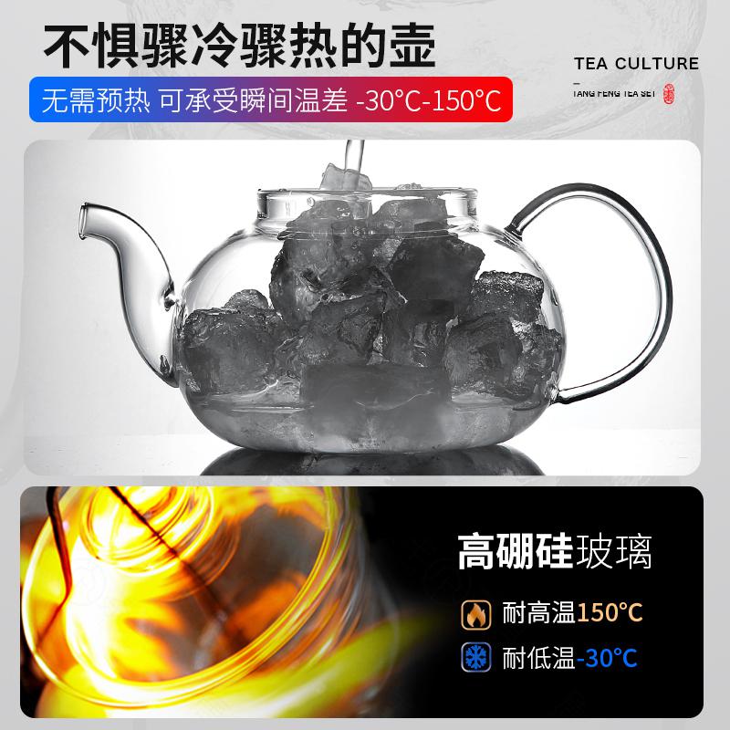 家柏饰(CORATED)过滤玻璃茶具套装家用简约透明功夫冲茶器日式红茶茶壶干泡盘高清大图
