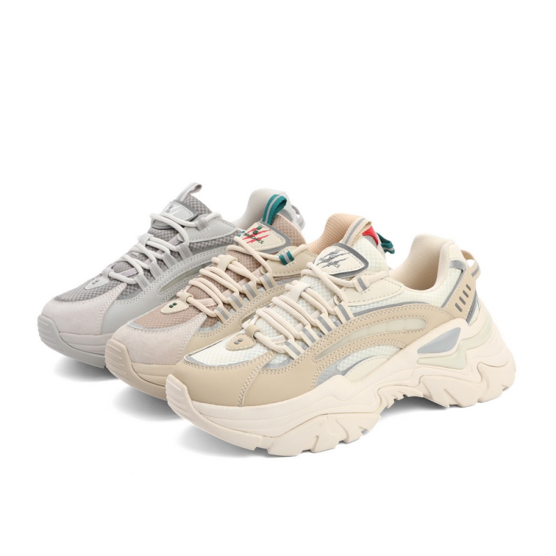 百丽厚底老爹鞋女秋新款复古机能拼接运动风休闲鞋3qy25cm1