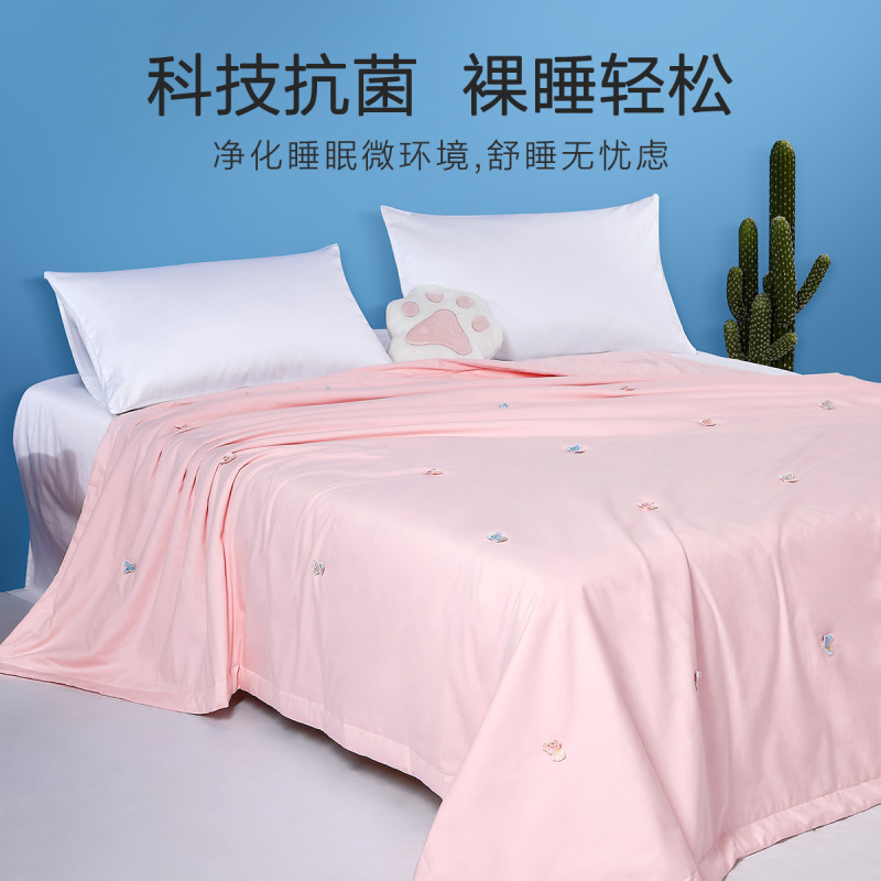 水星家纺A类蚕丝被子夏凉被低敏小宝被夏季空调被全棉可水洗夏被