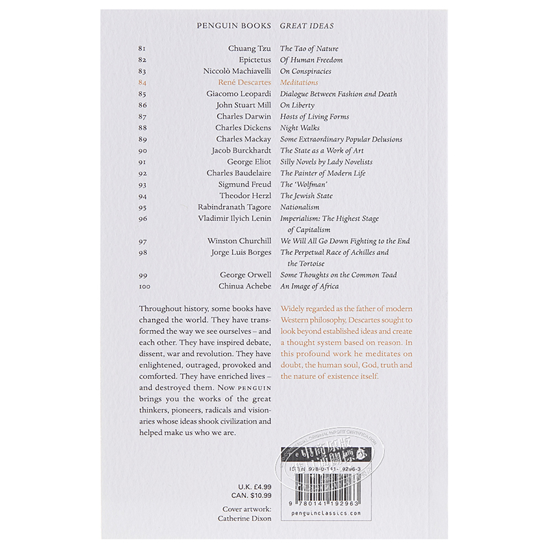 [正版] 笛卡尔:沉思录 英文原版 Penguin Great Ideas : Meditations René高清大图