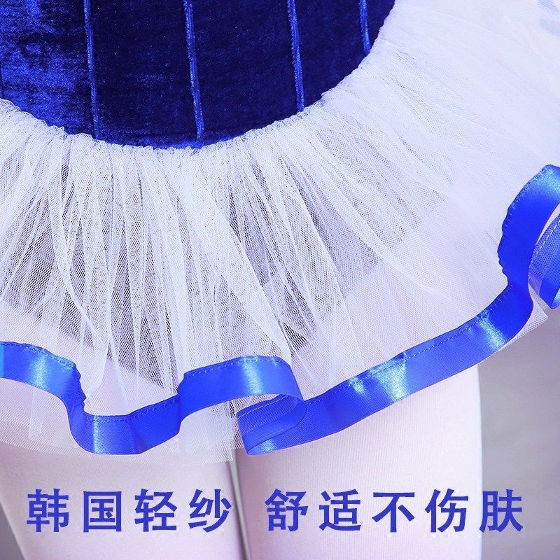 儿童舞蹈服春秋长袖韩版纱裙女童丝绒保暖芭蕾舞演出服女孩公主裙
