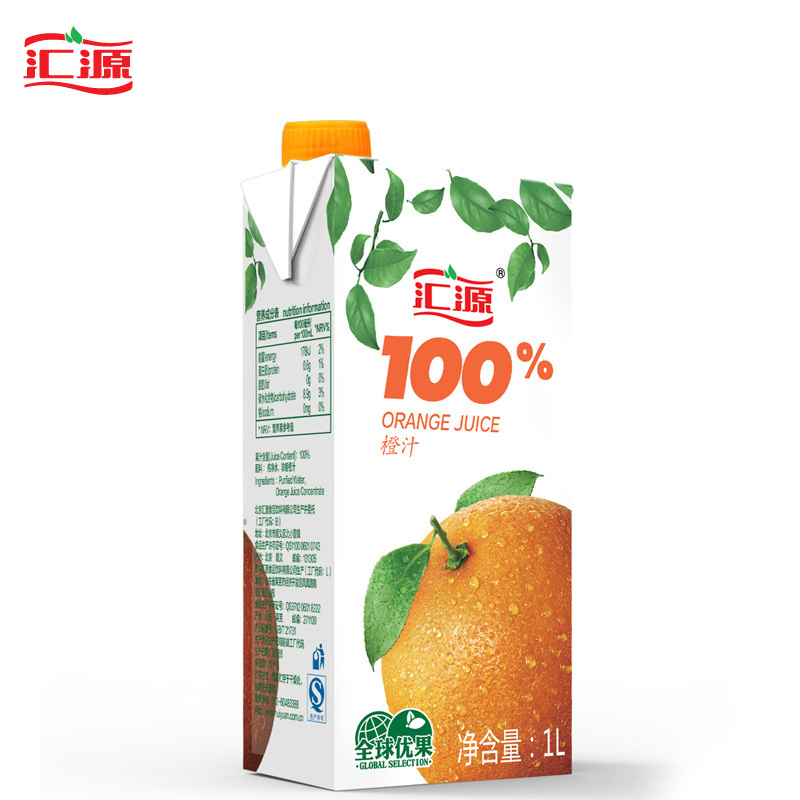 汇源 青春版 100%橙汁 出口标准 1Lx5盒 全新升级 便携礼盒装
